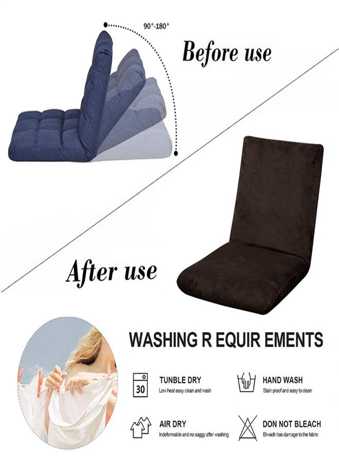 غطاء كرسي أرضي YAQSFGRZ 2 PS مع دعم للظهر فقط، غطاء قابل للتعديل لكرسي أريكة قابل للطي، مناسب لسرير النوم المبطن، كرسي الاسترخاء، كراسي الألعاب الأرضية (غطاء فقط، بني) - Image 4